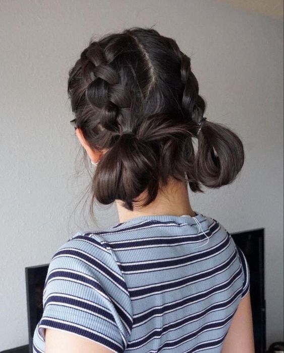long roll hairstyle for school 
