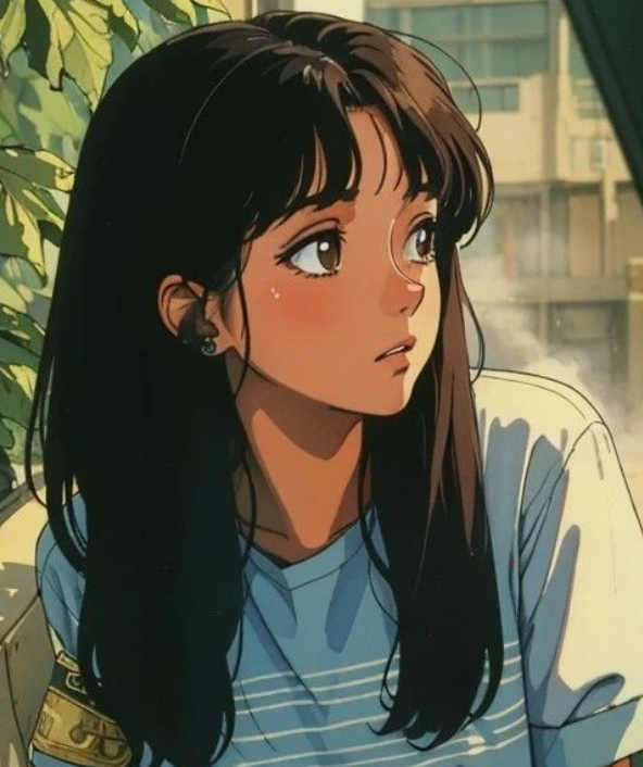 anime short layered hair brown girl