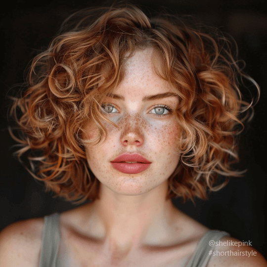 Curly Lob short hairstyle for women on shelikepink